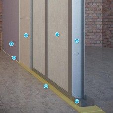 Звукоизоляционная каркасная перегородка на каркасе 100 мм 
